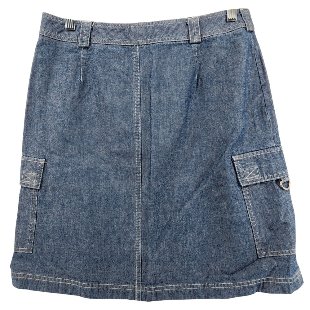 Dockers Size 8 Blue Denim Cargo Mini Skirt Y2K Gorpcore Streetwear Skater